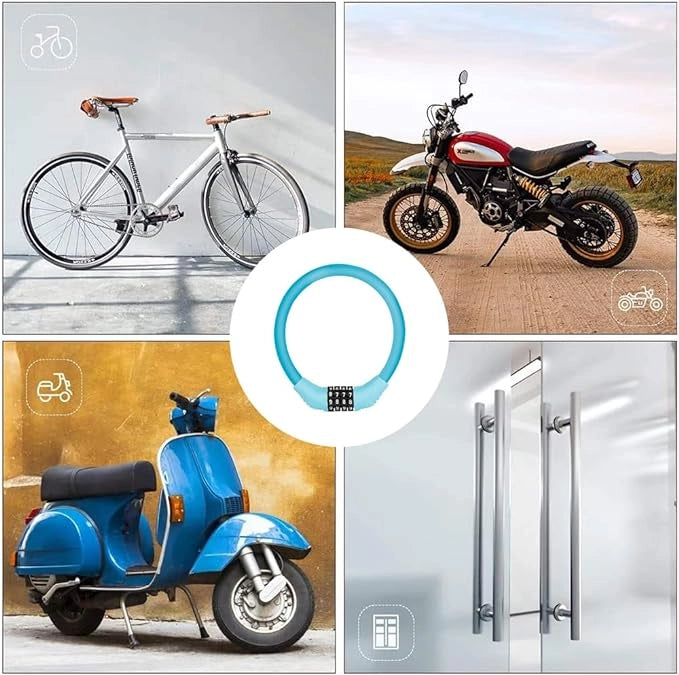 LUCCHETTO PER BICI E MOTO A COMBINAZIONE mm 15x80 cm - SIKURO