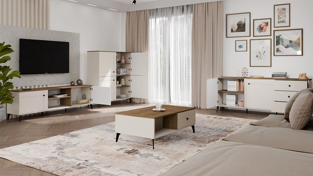 Mobile TV POINT 2d cashmere beige rovere CASTELLO mobile sotto TV 2 ante