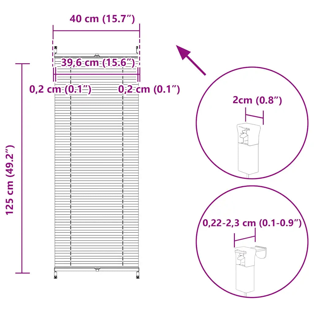 Tenda plissè 40x125cm Crema 240618