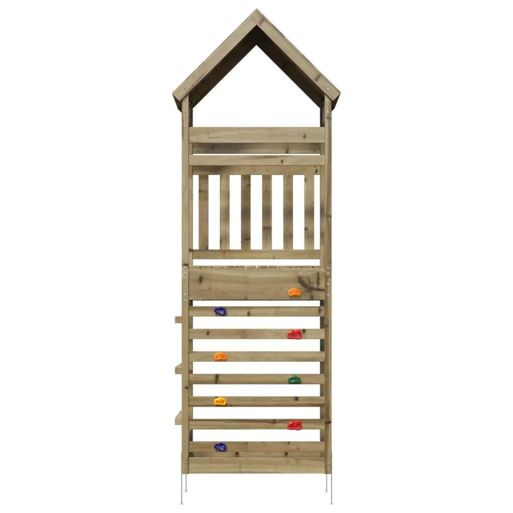Torre da Gioco per Esterni Naturale Pino Solido Impregnato 826534