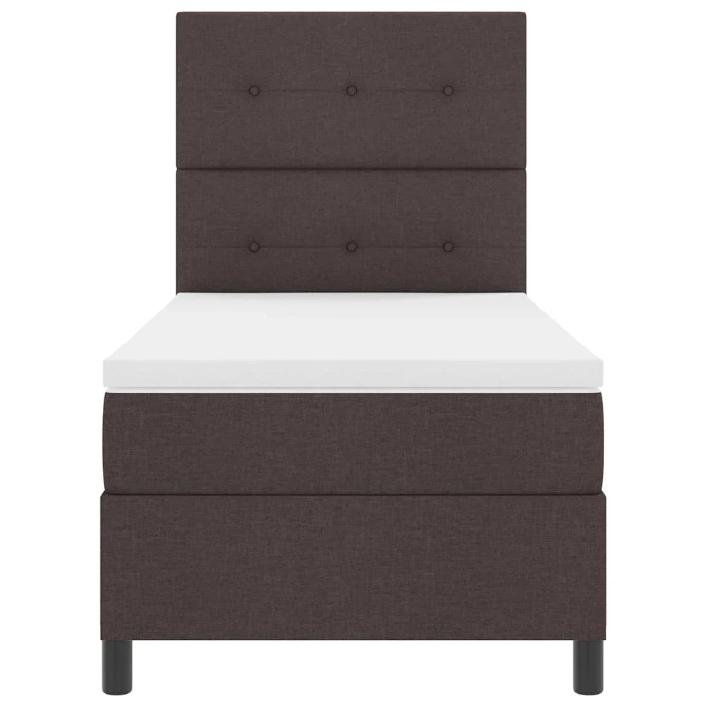 Letto a molle con materasso Marrone Scuro 80 x 200 cm Tessuto 3339346
