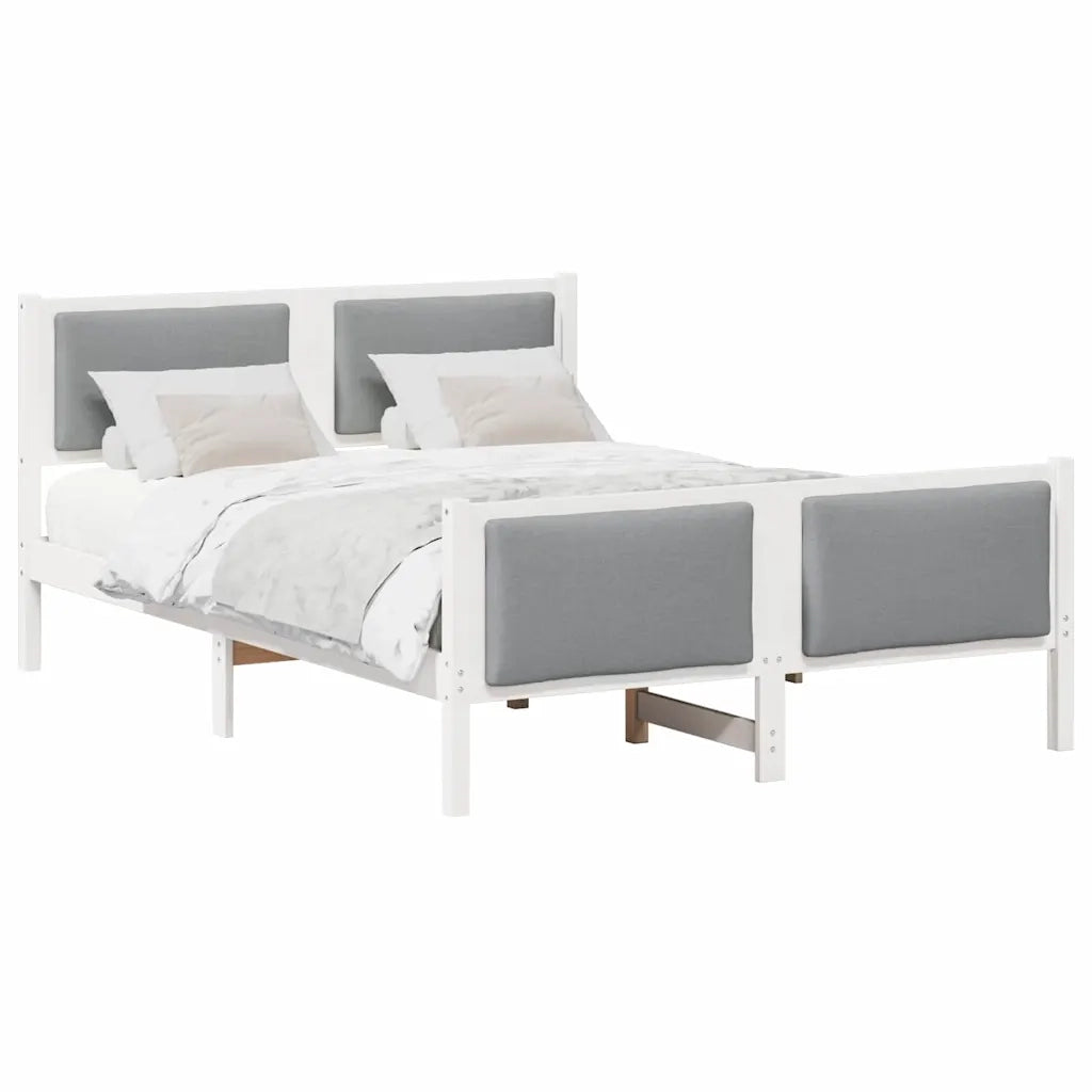 Letto matrimoniale | Letto per adulti | Struttura del letto Grigio chiaro 135 x 190 cm Tessuto