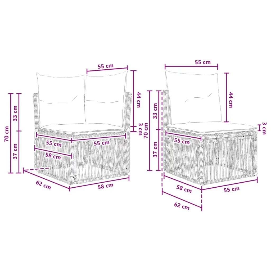 Set Divano da Giardino 13 pz Nero polyrattan 3436558