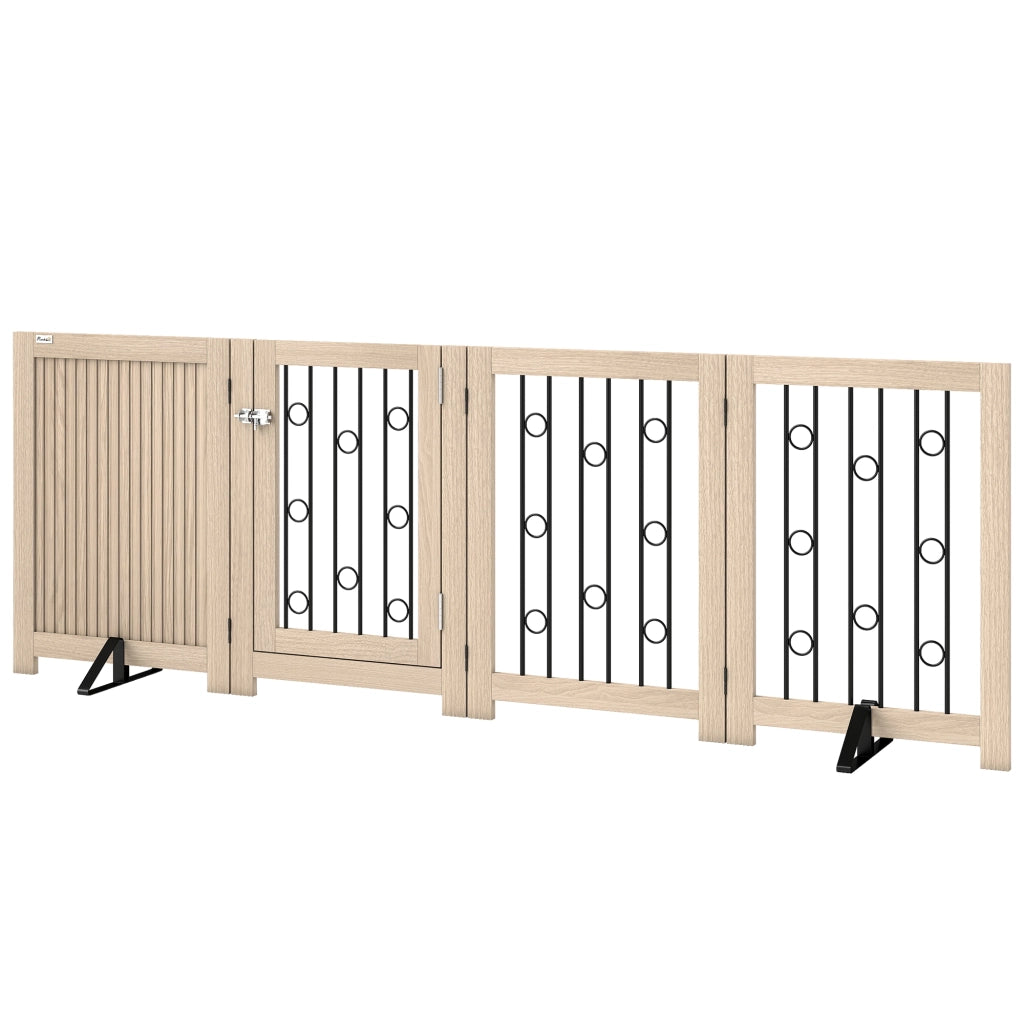 Cancelletto per Animali ¨C Xylo ¨C 4 Pannelli MDF Acciaio con Porta