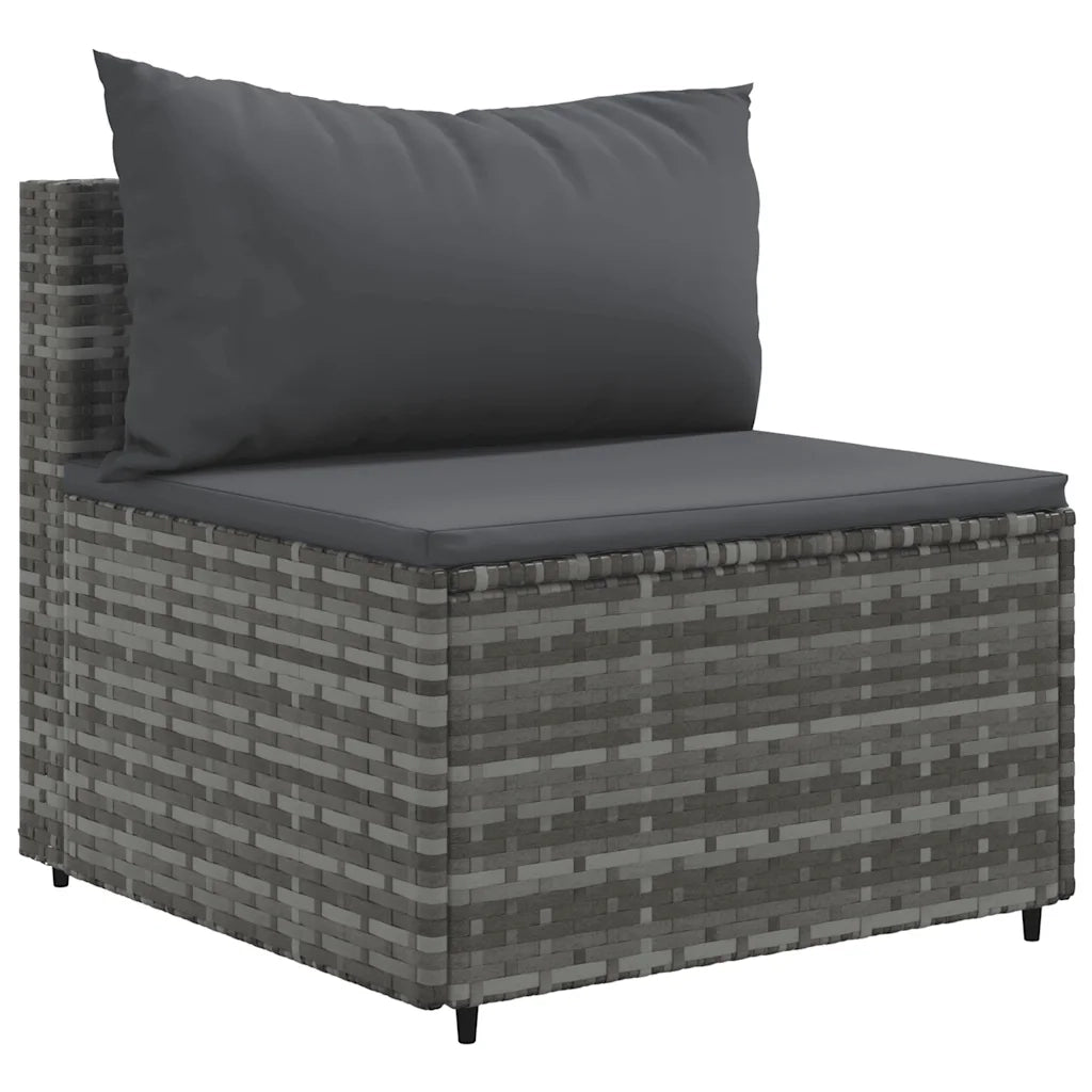 Set Divano da Giardino 6 pz con Cuscini Grigio in Polyrattan 3308394