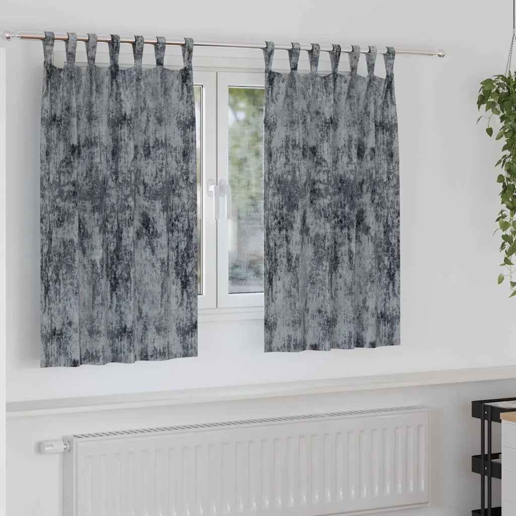 Tende in Velluto 2 pz Grigio Argento 140 x 140 cm Velluto
