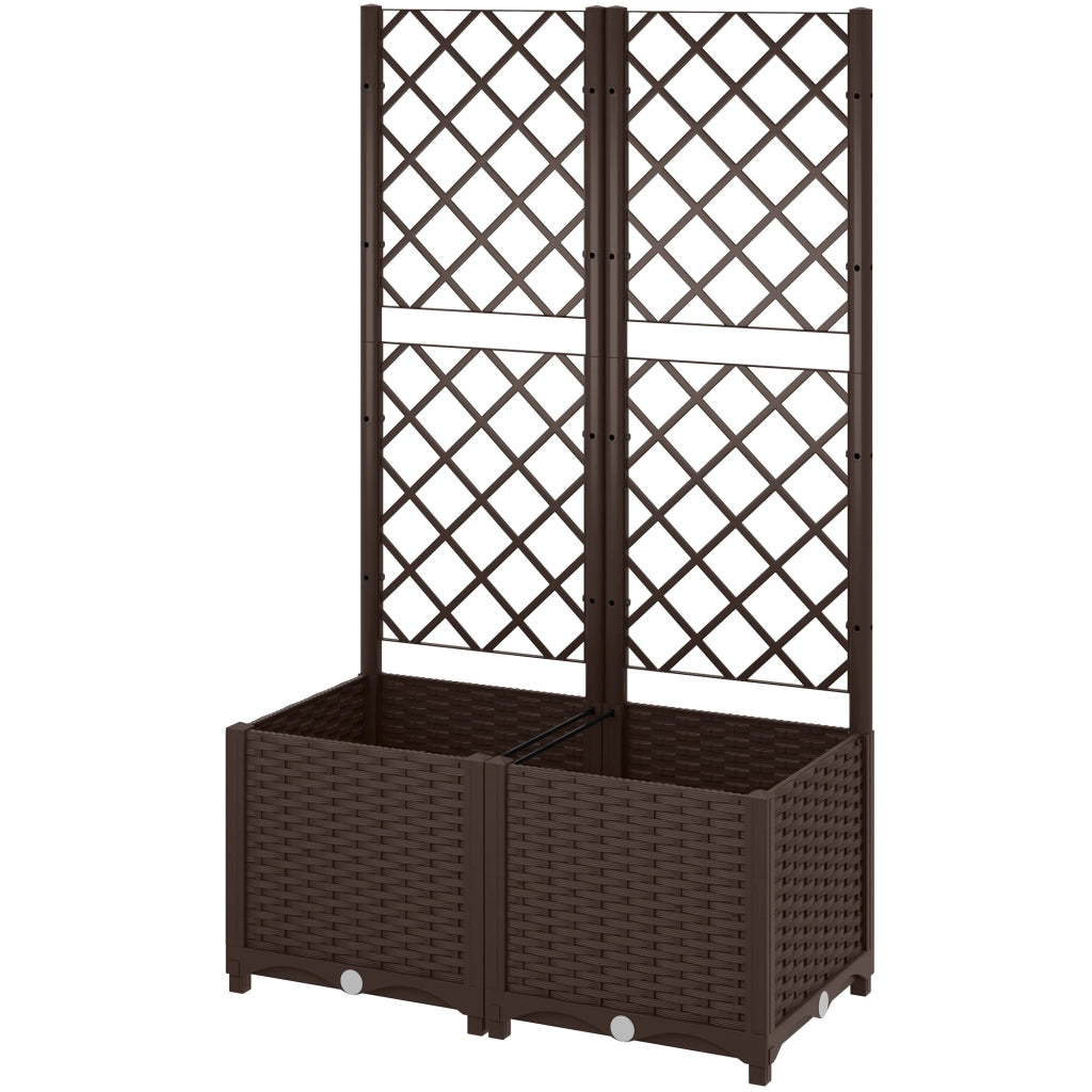 Letto da giardino rialzato con griglia ¨C Minimal ¨C 80x40x135 cm marrone