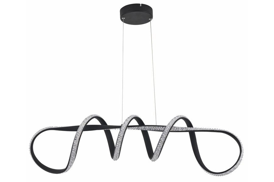 Lampada sospesa ad anello nera LED 40W Reality Vesper