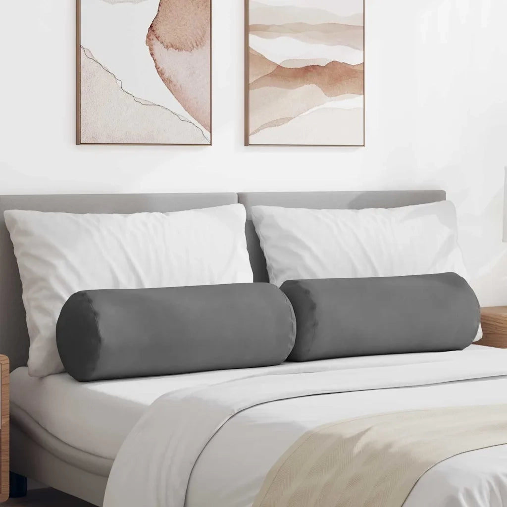 Cuscini a rullo 2 pcs Grigio scuro Ø 25 x 70 cm 42014342