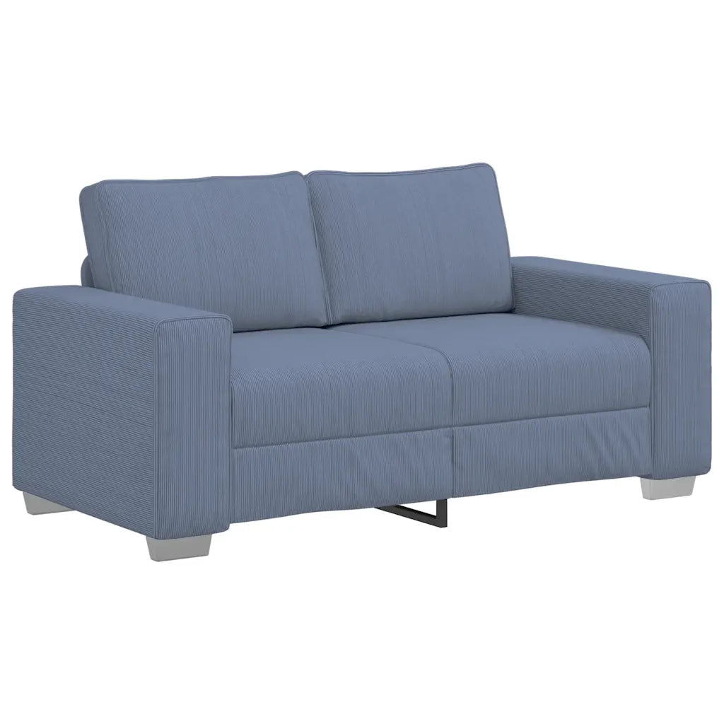 Divano Divanetto Blu 160x77x82 cm Tessuto di Velluto a Coste 4105196