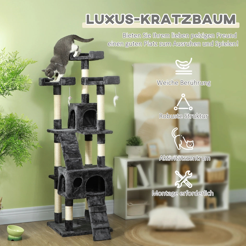 ALBERO RASCHIANTE XXL 49x49x173 cm Grigio in MDF