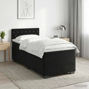 Letto box spring con materasso Nero 100 x 200 cm Velluto 3450652