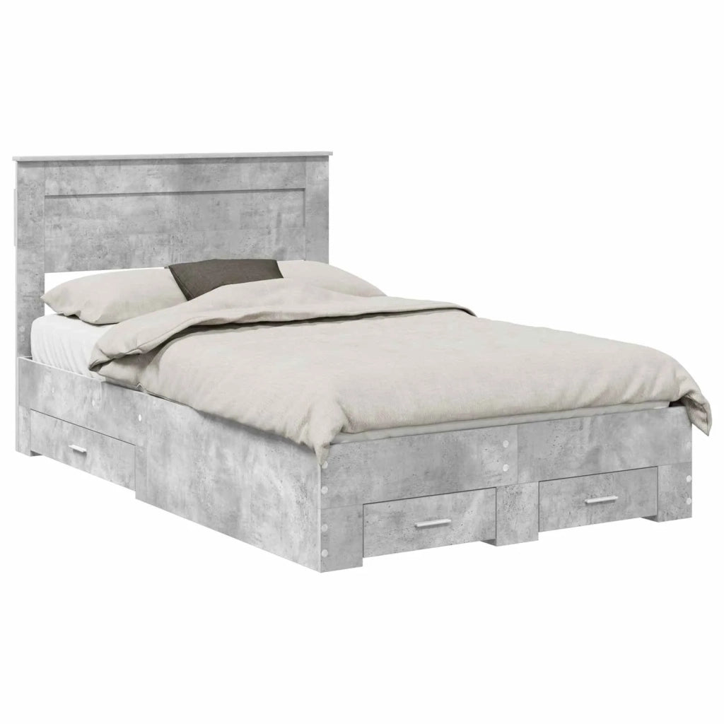 Struttura del letto con testiera Grigio cemento 120 x 190 cm 3410006