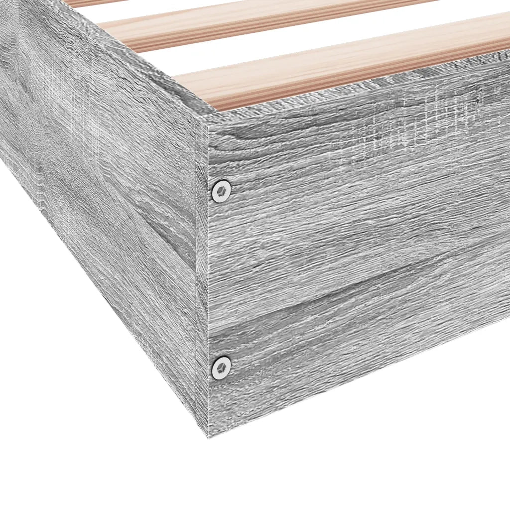 Letto matrimoniale | Letto per adulti | Giroletto Grigio Sonoma 140x200 cm in Legno Multistrato