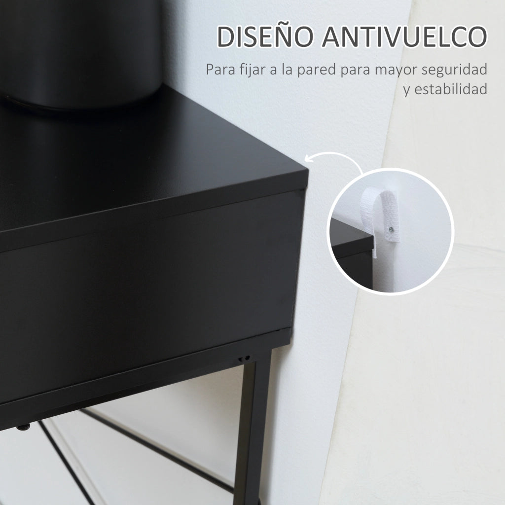 Tavolino con 2 cassetti ¨C Minimal ¨C nero e rovere