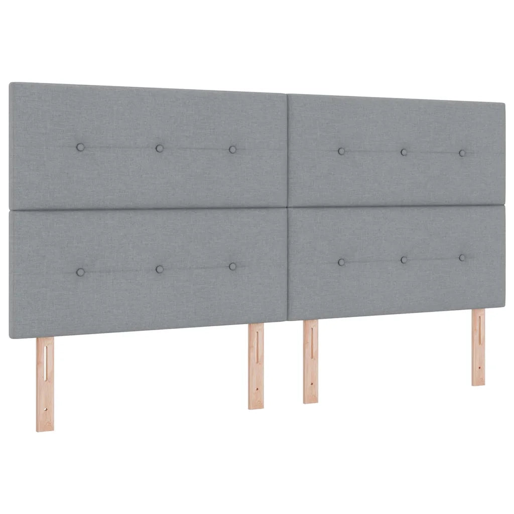 Letto a molle con materasso Grigio chiaro 200 x 200 cm Tessuto 3344324