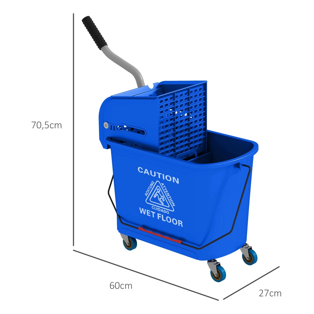 Secchio per lavapavimenti con strizzatore ¨C Minimal ¨C Blu, plastica, 20 L