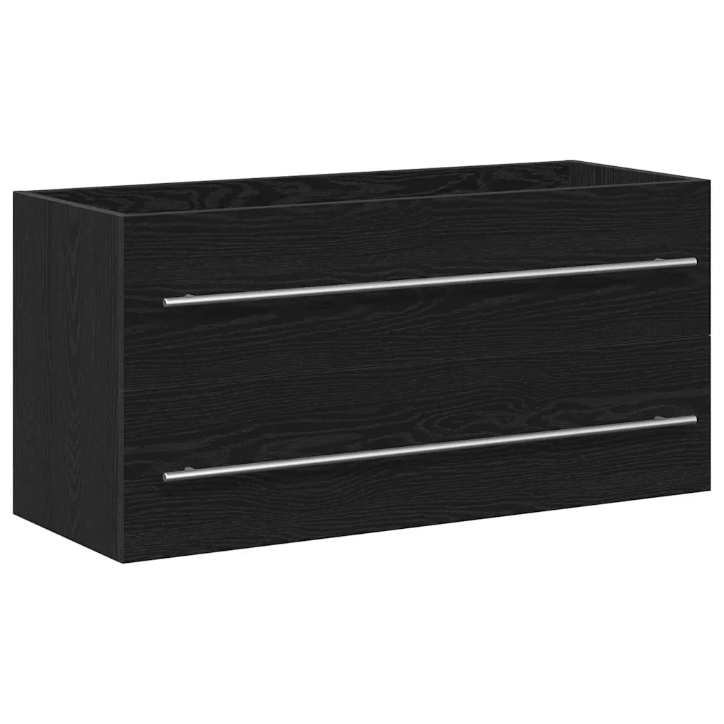 Mobile Lavabo | Armadio Lavabo Bagno Nero 100x38,5x48cm Legno Multistrato
