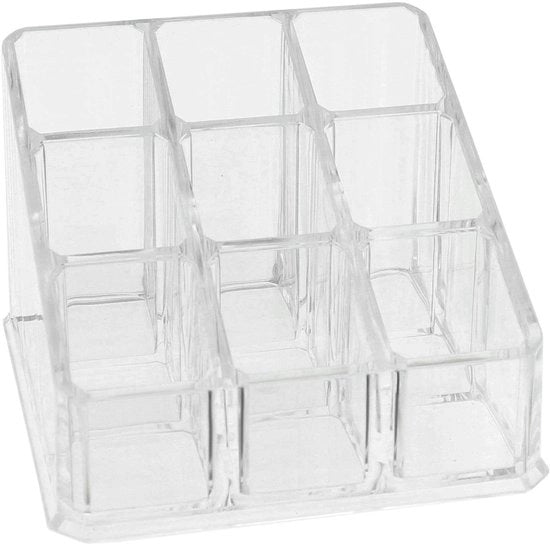 Organizzatore di cosmetici trasparente per prodotti di bellezza, formato compatto (9,2 x 9,2 x 6,5 cm)