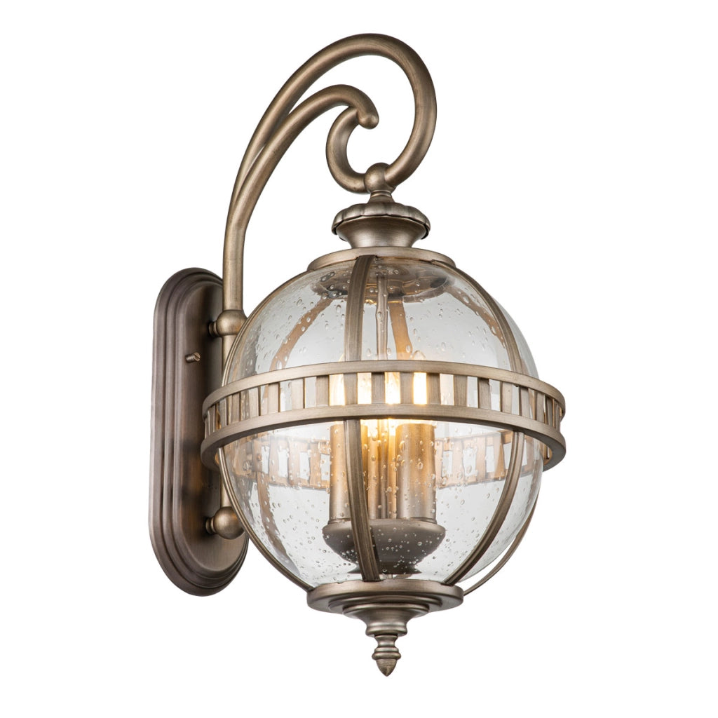 Applique esterna Halleron Kichler bronzo E14 IP44 3x40W
