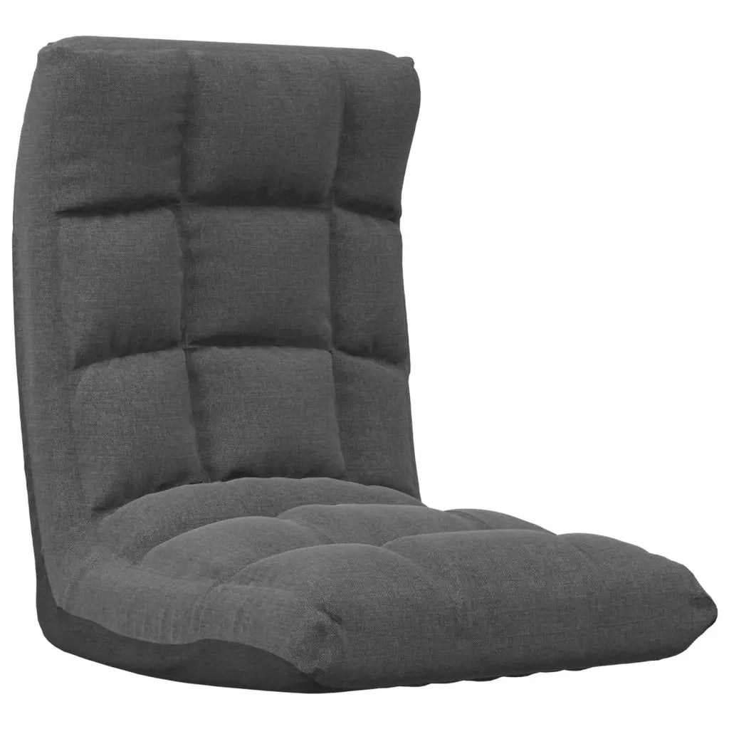 Sedia da Pavimento Pieghevole Grigio Scuro in Tessuto 336585
