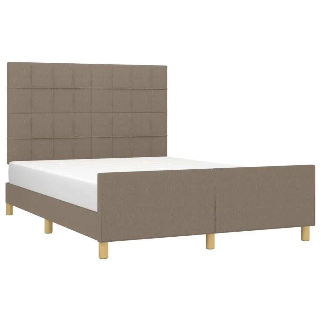 Letto matrimoniale | Letto per adulti | Giroletto senza Materasso Tortora 140x200 cm in Tessuto