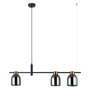 Lampada a sospensione Servio Italux nero grafite 3xE14