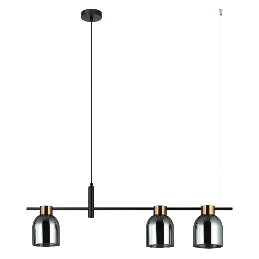 Lampada a sospensione Servio Italux nero grafite 3xE14