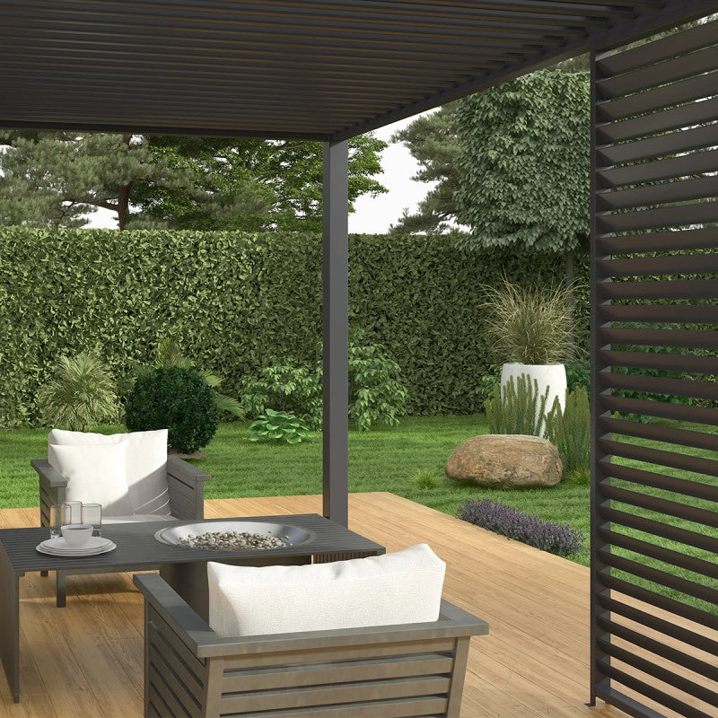 Pergola bioclimatica Ombréa® VS 3x4M adossata - Antracite - V2