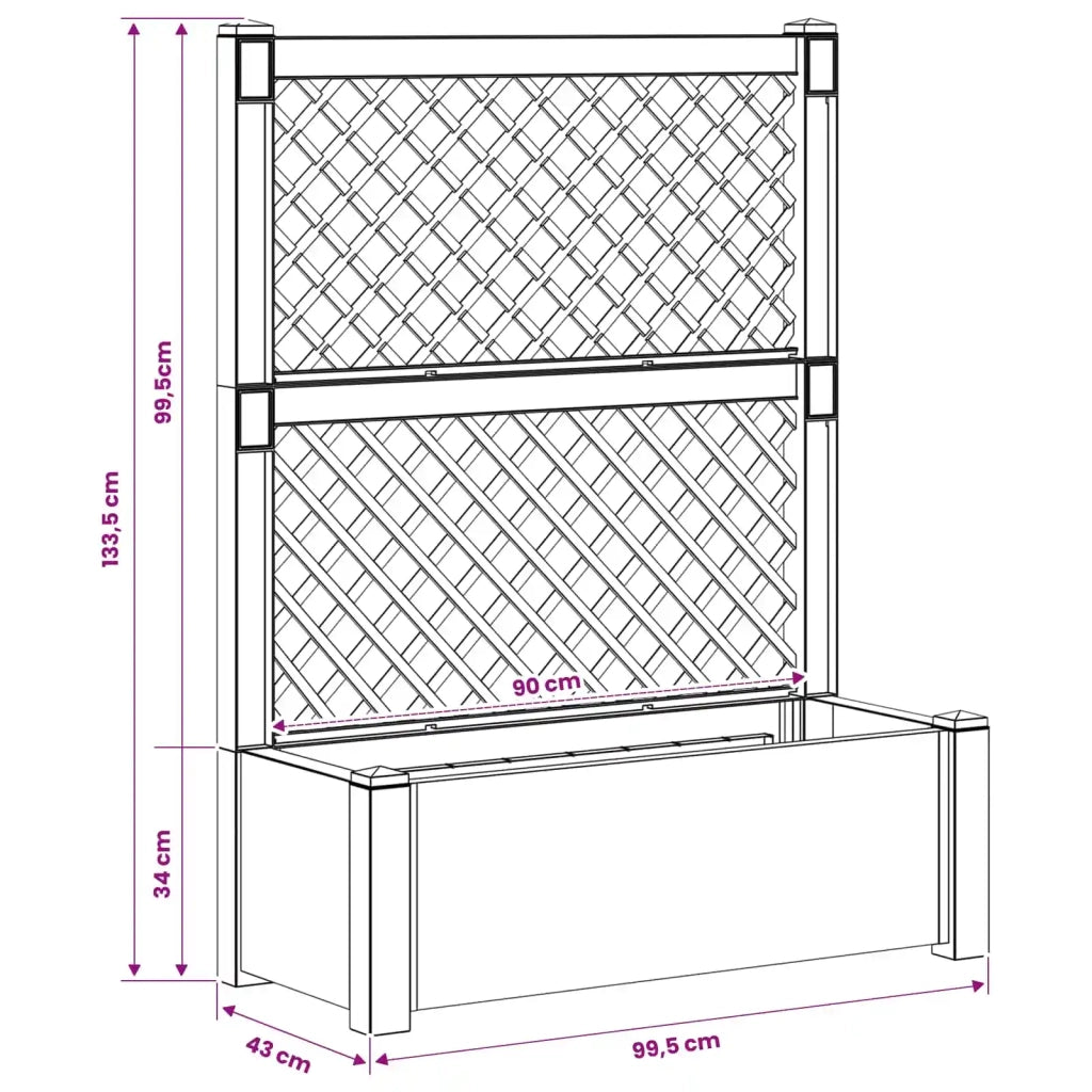 Vaso Grande con Direzione Antracite 99,5 x 43 x 133,5 cm PP CFW9091405