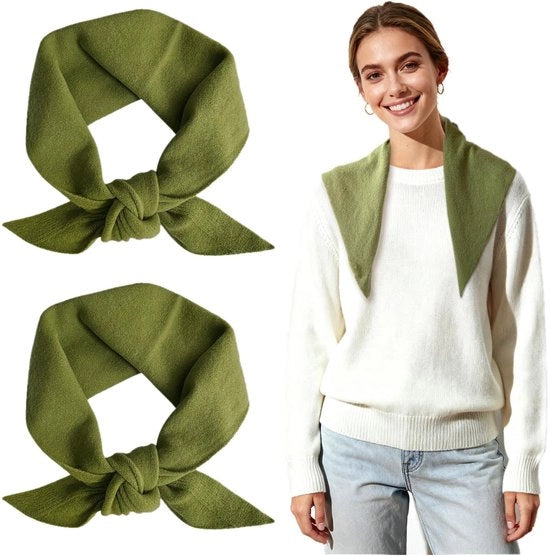 Set di due sciarpe in stile Y2K, con cappuccio e design a forma di triangolo, per donne, per il freddo invernale.