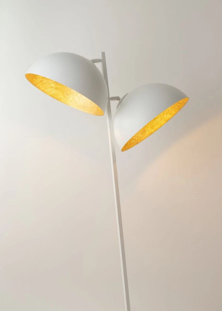 Lampada da terra inclinata Sfera bianco oro 2xE27 Sigma