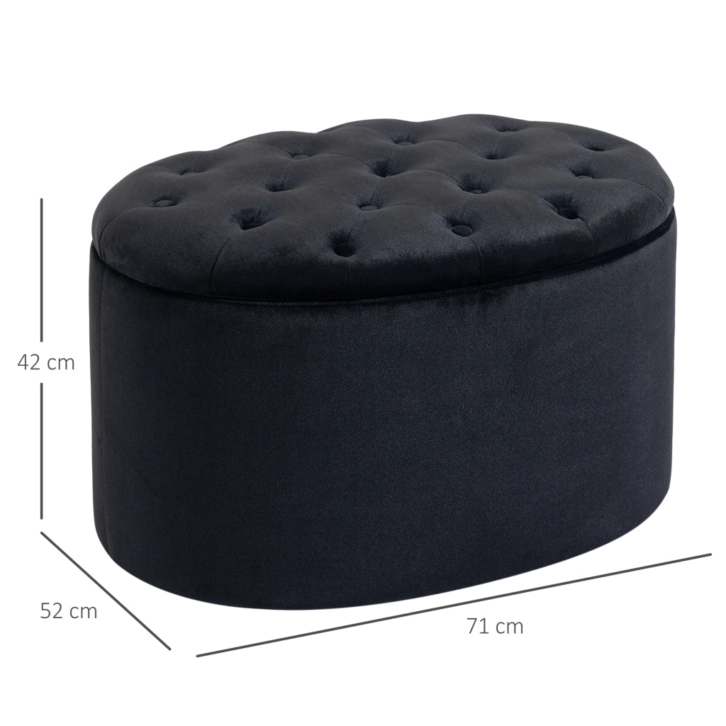 Panca contenitore imbottita per ingresso camera soggiorno ¨C Xylo ¨C 71x52x42 cm nero