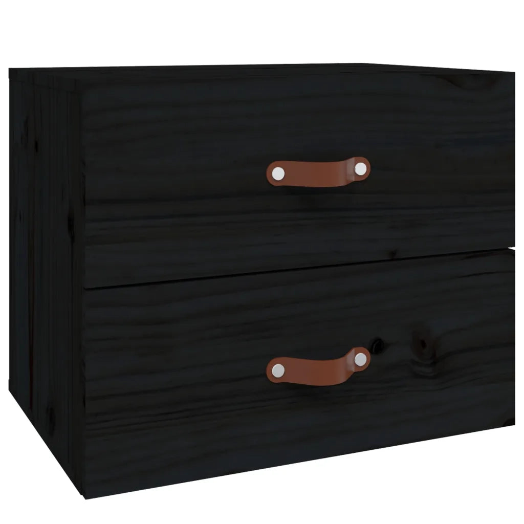 Comodini a Muro 2 pz Nero 50x36x40 cm 820985