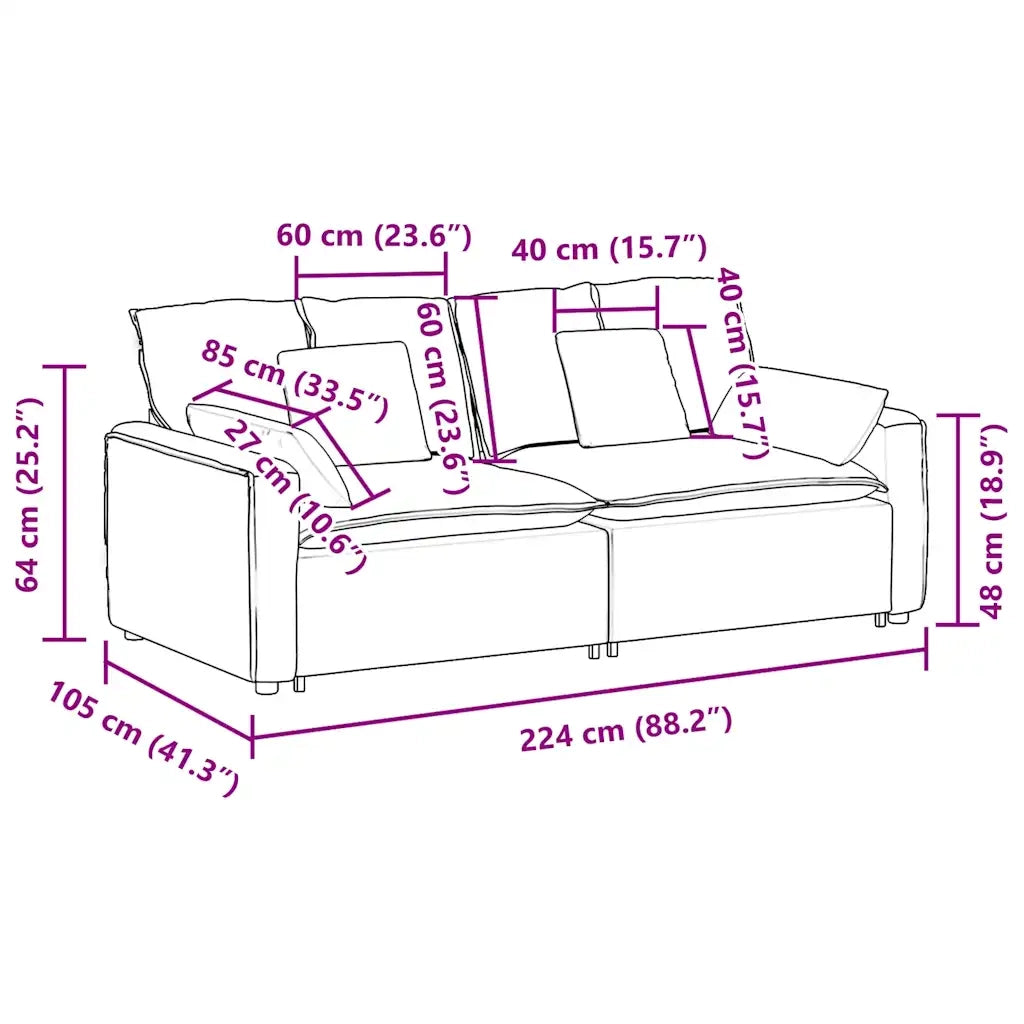 Divano Modulare con Cuscini-Sofa Modulare-Divanetto Verde Scuro