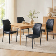 SEDIA da pranzo Set da 4 pezzi 93 cm Nero PU e metallo