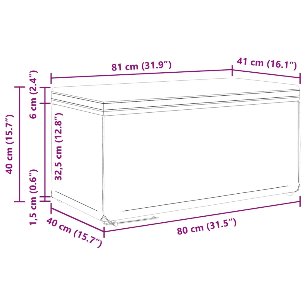 Pouf Nero Pelle Sintetica e Legno Ingegnerizzato 876786