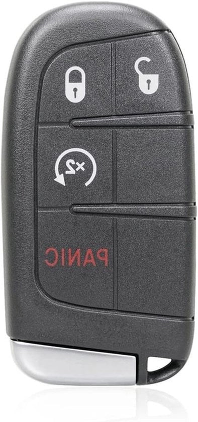 Sostituzione telecomando chiave - accesso senza chiave - Nero - Grand Cherokee - Durango - Chiave elettronica - 433MHz 46 chip - 4 pulsanti - Adatto per 2014-2022 - M3N40821302