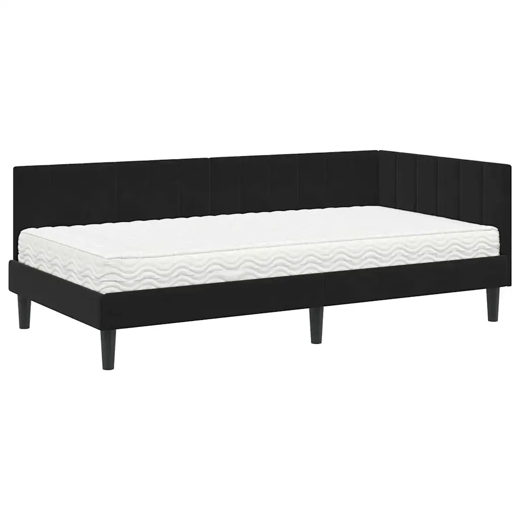 Struttura Letto Angolare con Materasso 2 pcs Nero Velluto 3393903