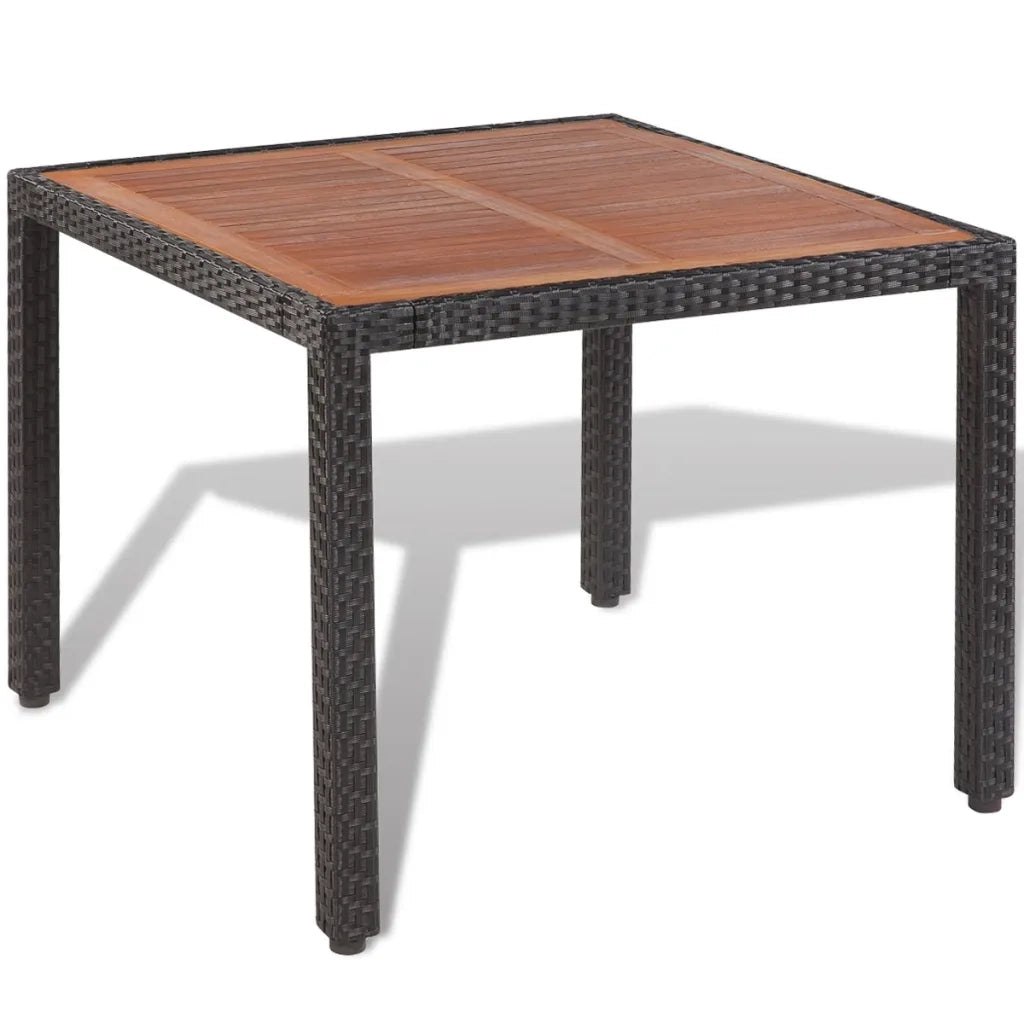 Set da Pranzo da Giardino 5 pz con Cuscini in Polyrattan Nero 41307
