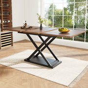 TAVOLO ALLUNGABILE 120-160x80x75 cm Noci/Nero MDF e Metallo