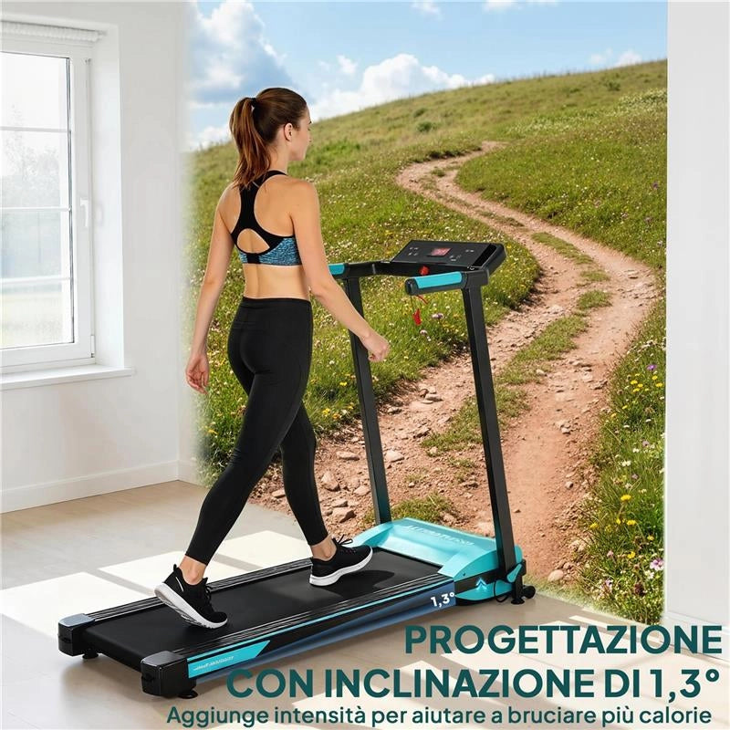 TAPIS ROULANT PIEGHEVOLE CON CONTROLLO GESTUALE, AZZURRO