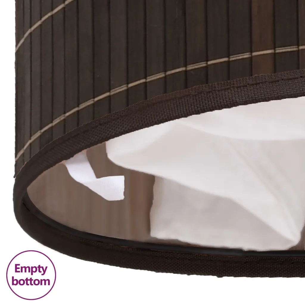 Cesto Biancheria in Bambù Rotondo Marrone Scuro 242724