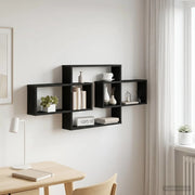 Scaffale da parete Rovere Nero 130 x 10 x 50 cm 8012453