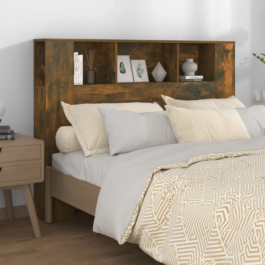 Testiera | Testata con Scomparti Rovere Fumo 140x18,5x104,5 cm