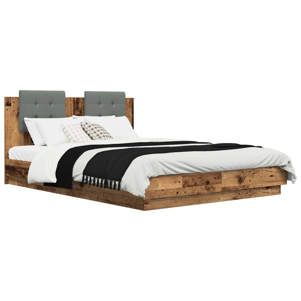 Struttura letto con testata-Giroletto Legno vecchio 150 x 200 cm