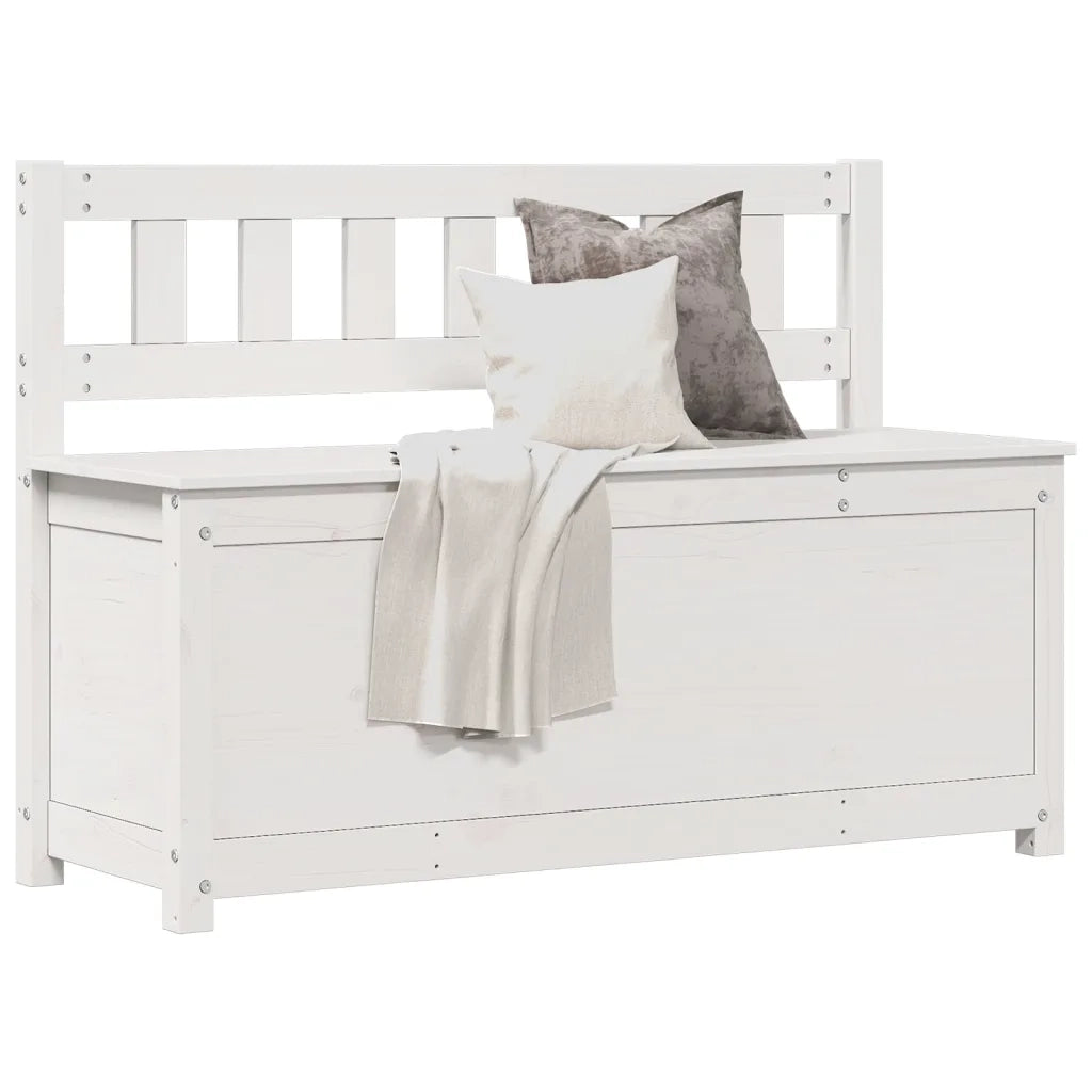 Panca Bianca 110x41x76,5 cm in Legno Massello di Pino 823555