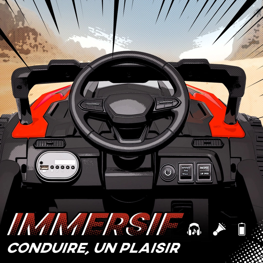 Auto elettrica per bambini UTV ¨C zephmum ¨C rosso, 12V, telecomando, 3-8 anni