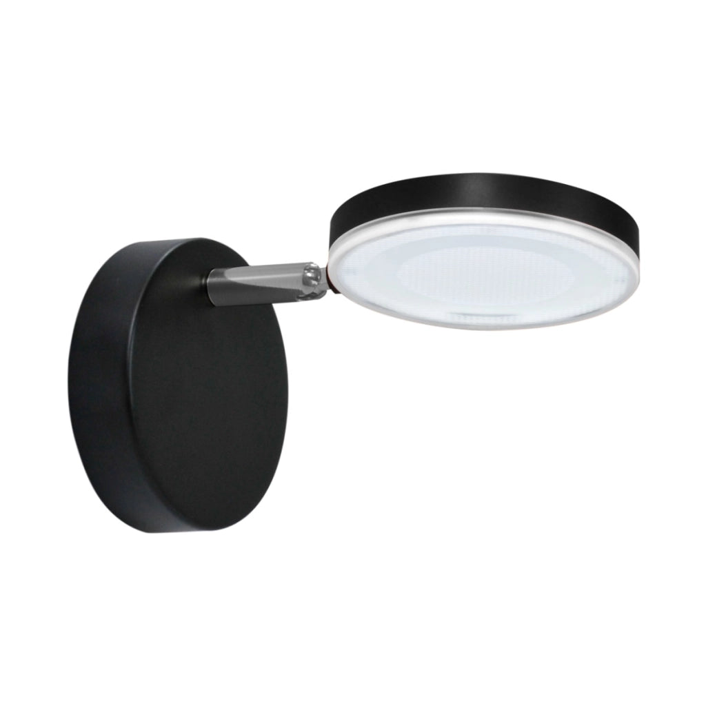 Applique orientabile LED 5W 3000K IP20 nera Capri Polux