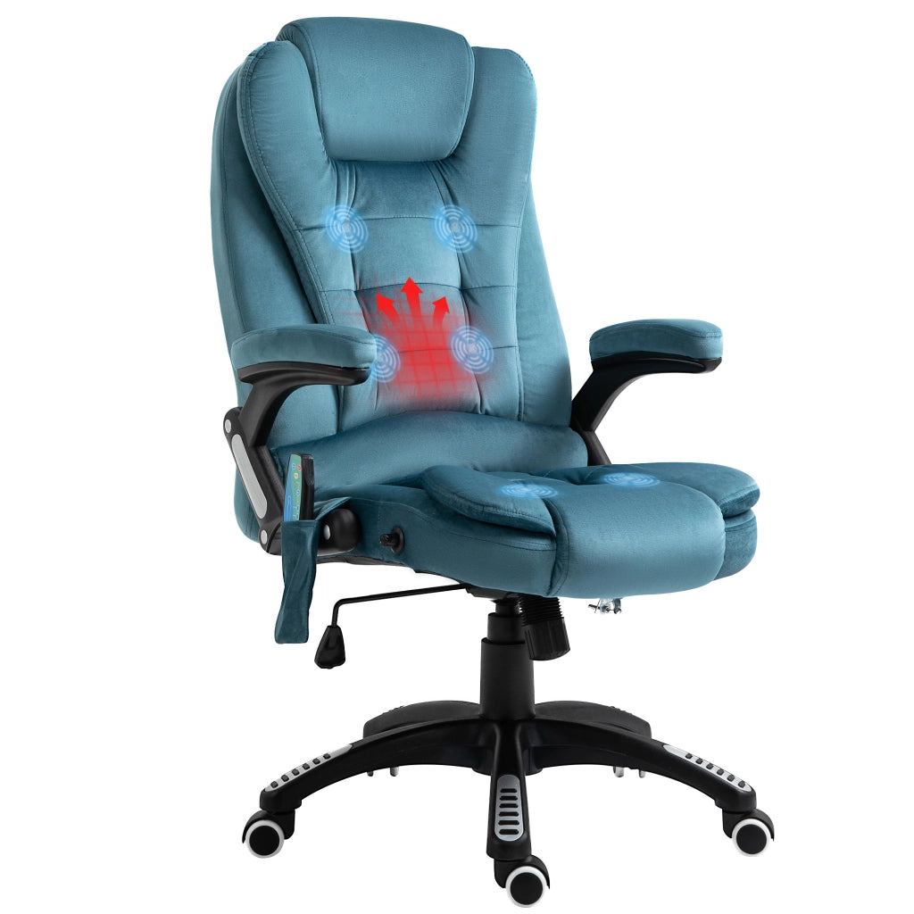 Poltrona da ufficio massaggiante e riscaldante ¨C Minimal ¨C blu, tessuto poliestere